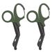 2Pcs Outdoor Emergency Scissor with Buckle for Survive Rescue Gauze Camp Hike Petgreen 18.5cm Scissor with Buckle