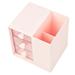 Desktop Storage Box Multi-function Stationery Container Office Supply Accessories Pink