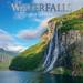2024 Square Wall Calendar Waterfalls 16-Month Natural World Theme 12X12