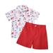 Toddler Christmas Pajamas Christmas Clothes Toddler Kids Baby Boy Cartoon Print Short Sleeve T Shirt Red Shorts Gentleman Suit Xmas 2Pcs Outfits Set Toddler Boy Christmas Outfit Green