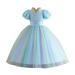 NIUREDLTD Flower Girl Dress Sequin Mesh Puffy Princess Dress Long Evening Dress Children s Dress Wedding Party Princess Dress Pageant Gown For Toddler Grils Sky Blue Size 150