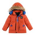 Winter Clearance Deals! Zpanxa Baby Boy Girl Winter Clothes Toddler Cute Fashion Solid Color Winter Hoodie Keep Warm Cotton Clothes Thick Coat Orange 2-3 Years