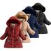 Esaierr Kids Baby Winter Jacket long Coats for Girls Toddler Fleece Hooded Parka Coats Little Girls Mid-Length Cotton Jacket Winter Thick Warm Snow Jacket Outerwear for 3-10 Y