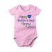 Elainilye Fashion Newborn Baby Bodysuit Short Sleeve Letter Print Jumpsuit Romper for Girls Boys Sizes Newborn-24M