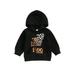 Bmnmsl Letter and Bat Print Hoodie for Kids on Halloween