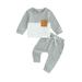 Emmababy Long Sleeve Sweatshirt and Sweatpants Set for Baby Boys in Contrast Colors