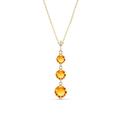 Citrine Trinity Pendant Necklace in 9ct Gold