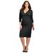 Plus Size Women's Curvy Collection Wrap Dress by Catherines in Black (Size 6X)