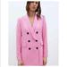 Zara Jackets & Coats | New Zara Pink Double Breasted Blazer Sz S Blogger | Color: Pink | Size: S