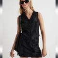 Madewell Jackets & Coats | Madewell, Nwot, Wool Button-Front Vest In Pinstripe, Size 10 | Color: Black/White | Size: 10