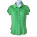 Anthropologie Tops | Anthropologie One Girl Who Green Short Sleeve Polo | Color: Green | Size: M