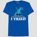 Disney Shirts | Lilo & Stitch Mens "I Tried" Short Sleeve T-Shirt, Royal Heather Blue, Sz M, Nwt | Color: Blue | Size: M