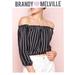 Brandy Melville Tops | Brandy Melville Off Shoulder Crop | Color: Black/Cream | Size: See Measurements