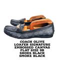 Coach Shoes | Coach Olive Loafer Signature Embossed Canvas Flat Size 9b Shoes Black Smoke | Color: Black/Gray | Size: 9
