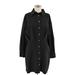 Zara Dresses | New Zara Womens Size Small Dress Black Shirt Long Sleeve Cinched Waist Mini | Color: Black | Size: S