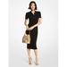 Michael Kors Dresses | Michael Kors Logo Button Ribbed Viscose Blend Polo Dress Black L New | Color: Black | Size: L