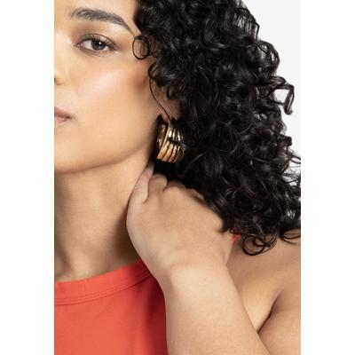 Women's Weave Hoop Earring by ELOQUII in Gold (Size NO SIZE)