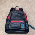 Coach Bags | Men’s Black With Red Zippers Leather Backpack | Color: Black/Red | Size: Os