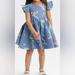 Disney Dresses | Disney Little Mermaid Ariel Flounder Sebastian Toddler Girl’s Denim Dress 2t Euc | Color: Blue/Green | Size: 2tg