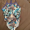 Nike Swim | Nike Blue Floral One Piece Competition Swimsuit | Color: Blue | Size: 12