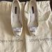 Louis Vuitton Shoes | Louis Vuitton Ebene Valentine Women’s Pumps Open Toe White Ivory Size 36.5 Eur | Color: Cream/Gray | Size: 6