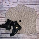 American Eagle Outfitters Sweaters | American Eagle Cropped Turtleneck Sweater | Color: Cream/Gray | Size: L