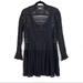 Free People Dresses | 33 / New Free People Black Pirouette Long Sleeve Lace Mini Dress | Color: Black | Size: Xs