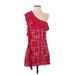 Cocktail Dress - Mini Open Neckline Sleeveless: Red Dresses - New - Women's Size Small