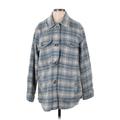 American Eagle Outfitters Jacket: Blue Plaid Jackets & Outerwear - Women's Size Small