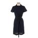 Brooks Brothers Casual Dress - Shirtdress: Blue Dresses - Women's Size 4