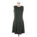 dalia Casual Dress - A-Line Crew Neck Sleeveless: Green Print Dresses - Women's Size Medium