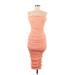 Lulus Cocktail Dress - Midi Square Sleeveless: Orange Solid Dresses - Women's Size Medium