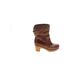 Ugg Boots: Slouch Chunky Heel Boho Chic Brown Solid Shoes - Women's Size 7 - Round Toe