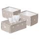 roba Care Organiser Set 'Indian Bear', 3-Piece Storage Box Set, 2 Boxes for Nappies and Changing Accessories, 1 Decorative Box for Wipes, Baby Room Decoration Taupe/White