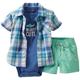 Carter's Baby Boys' 3 Piece Woven Shorts Set (Baby) - Blue -