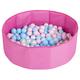Selonis Children Colourfull Foldable Ballpit with 100 Balls, Pink:Babyblue/Powderpink/Pearl