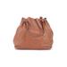 Leather Tote Bag: Tan Solid Bags