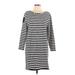 Vineyard Vines Casual Dress - Mini Crew Neck 3/4 sleeves: Gray Print Dresses - Women's Size Large