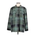 BP. Jacket: Mid-Length Green Checkered/Gingham Jackets & Outerwear - Women's Size Medium