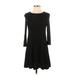 Soprano Casual Dress - A-Line: Black Solid Dresses - Women's Size X-Small