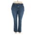 Lee Jeans - High Rise Boot Cut Boyfriend: Blue Bottoms - Women's Size 20 Petite - Dark Wash