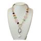 BIANMTSW Women's Necklaces Multi-Color Citrines Rose Quartzs Amethysts Prehnites Necklace White Keshi Pearl Pendant 22inch fashion accessories