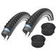 Set: 2 x Schwalbe Marathon Plus MTB Reflex Puncture Protection Tyres 26 x 2.25 + Schwalbe Inner Tubes Car Valve