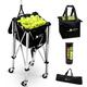 Morvat Tennis Ball Hopper, Tennis Ball Cart, Tennis Ball Basket, Tennis Accessories, Tennis Gift, Lightweight, Portable, Includes Carry Bag