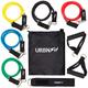 URBNFit Resistance Bands Set (12 Piece) Includes Door Anchor, Ankle & Wrist Strap, Exercise Guide Carrying Bag Strengthening Training (Pro Series)