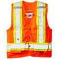 Viking Women Surveyor Hi-Vis Safety Vest with U Configuration 4" Reflective Tape, Orange - Medium