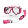 Dry Snorkel Set Snorkeling Gear Diving Equipment Dive Mask Snorkel Goggles Anti-Fog Mask Scuba Diving Freediving Spearfishing Swimming