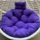 WLVG Swing Chair Cushion,thick Nest Single Bird's Nest Basket Hanging Egg Hammock Chair Cushions Removable Washable-purple 100x100cm(39x39inch)