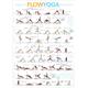 Flow Yoga Poster: Wall chart for Stretching and Exercise: Instructional poster for yoga workout, a flow chart of yoga postures, transitions & sequences. Easy to follow.