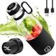 Portable Blender, MIAOKE 6 Blades Juicer Cup for Juice Shakes and Smoothies 350ml Mini Blender with Led Display Usb Rechargeable,3000Mah Rechargeable Battery, for Home Sports Outdoors Travel-Black